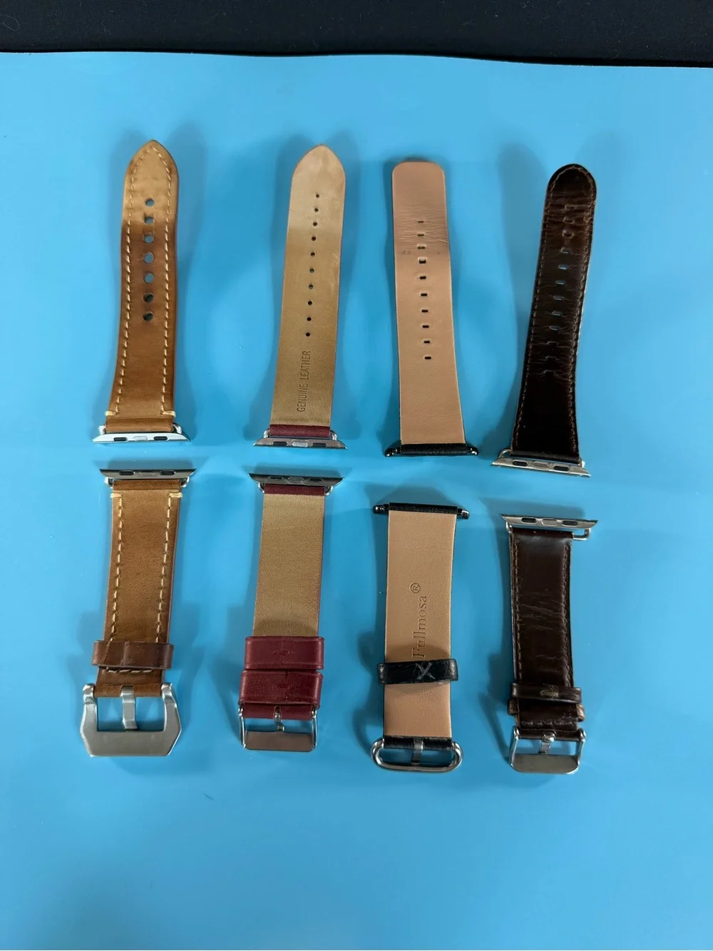 Leather Apple Watch Strap Replacement - Black, Brown, Tan, Burgundy